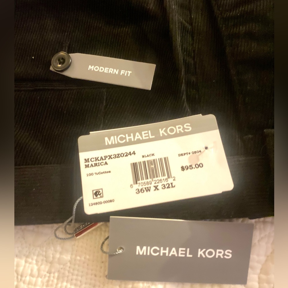 Michael Kors men’s modern fit corduroy pants BLACK